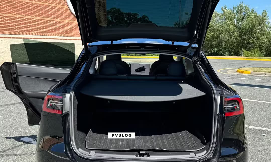 2023 Tesla Model Y Long Range AWD in Solid Black — Trunk