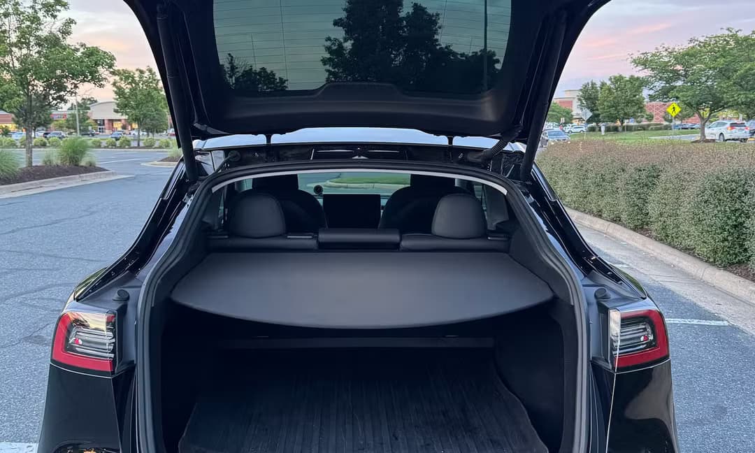 2023 Tesla Model Y Long Range AWD in Solid Black — Trunk