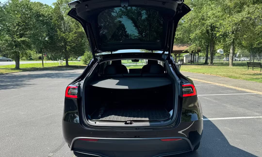 2023 Tesla Model Y Long Range AWD in Solid Black — Trunk